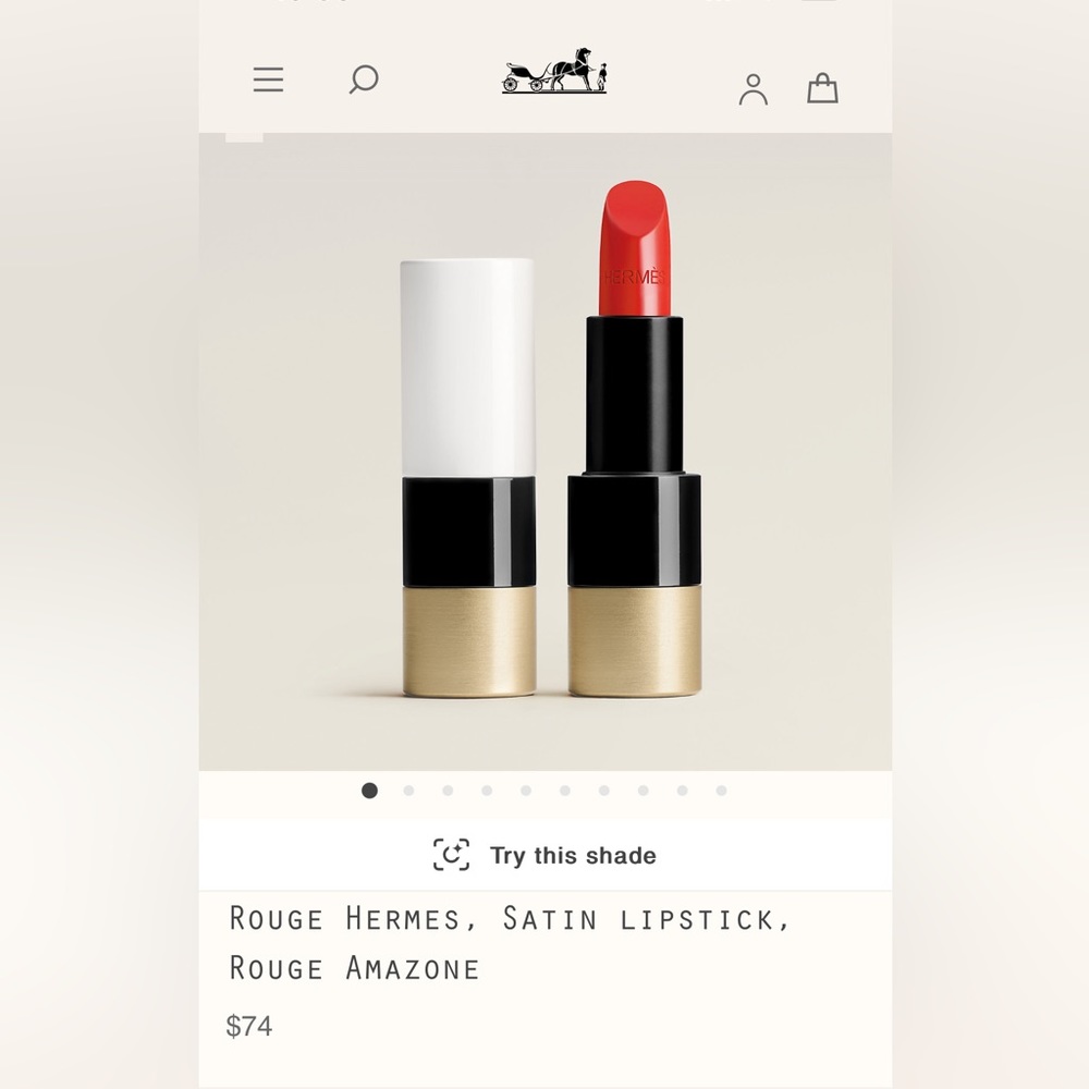 Hermes Satin Red lipstick Rouge Amazone NEW w Hermes Box & Saks Fifth Avenue Box